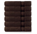 COTTON CRAFT Ultra Soft Hand Towels - 6 Pack - 16x28-100% Cotton Face Towels - Absorbent Quick Dry Everyday Luxury Hotel Bathroom Kitchen Spa Gym Shower Pool Camp Picnic - 580 GSM - Chocolate Brown - color: Chocolate, size: 6 Pack Hand Towels