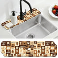 2 Pcs Kitchen Sink Splash Guard Faucet Mat Coffee Pattern Faucet Mat for Sinks Absorbing Drying Mats for Kitchen Bathroom - color: Coffee Pattern