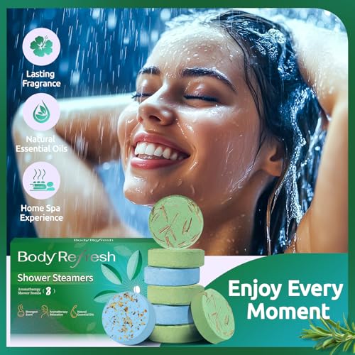 Shower Steamers Aromatherapy-8 Pack Shower Bombs with Essential Oils, Mothers Day Gifts for Mom Wife, Birthday Gifts for Women Self Care Relaxation Home SPA Teacher Appreciation Gift (Green) - color: Green