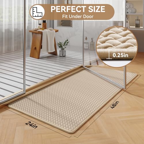 YDKGL Bathroom Rugs Non Slip, Extra Soft Absorbent Quick Dry Bath Mats, Foam Weave Texture Thin Bath Rugs Washable with Rubber Backing, 24" x 48“ - color: Brown, size: 24"x 48"