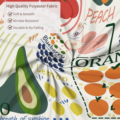 Fabric Shower Curtain with Hooks, Waterproof & Washable & Polyester, Summer Funny Doodle Colorful Cute Fruit Shower Curtains for Bathroom, Unique Cartoon Bathroom Curtain, House Gift, 71x74 Inch - color: Fruits Graffiti
