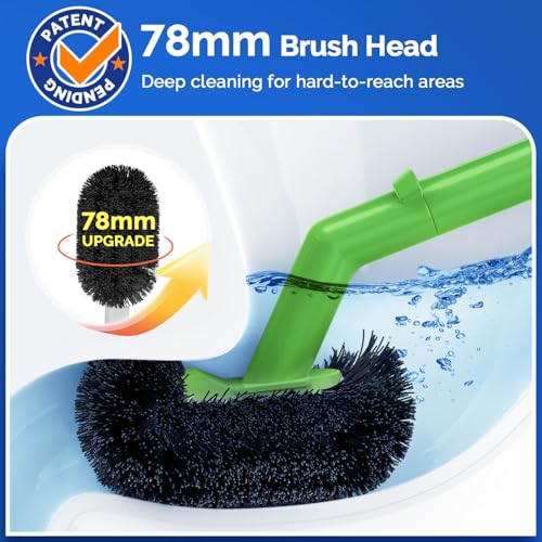 HAMITOR Toilet Plunger Bowl Brush Combo：Heavy Duty Rubber for Drain Clog Remover - Curved Design Bristles for Deep Cleaning Under Rim - Compact Bathroom Cleaning Tools for New Homet Essentials-Green - color: D-green, size: 1 pack