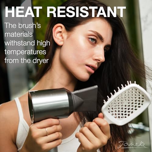 Janeke Superbrush Detangling Brush for Soft Smoothing Hair Brushing with Anti-Static Bristles - Vented Wet Hair Brush for Blow Drying Use - Perfect for Curly, Thick, Wavy, Fine Hair Types (White) - color: White Superbrush