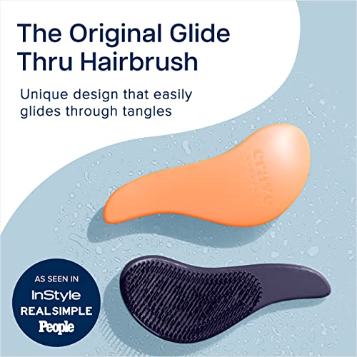 Crave Naturals Glide Thru Hair Brush - Detangler Brush for Curly, Straight, Wet or Dry Hair - Gentle Detangling Brusheses for Adults, Kids, Toddlers - Hair Accessories for Women, 7.5"x3" - Coral - color: Orange, size: 1 Pack (Regular)