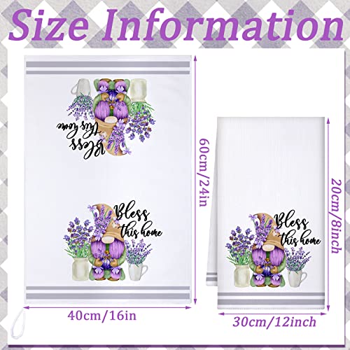Set of 6 Lavender Kitchen Towels Purple Floral Dishtowels Rustic Absorbent Purple Tea Hand Towels 24 x 16 Inches Lavender Lover Gifts for Farmhouse Kitchen Bathroom Accessories Decorations - color: Lavender