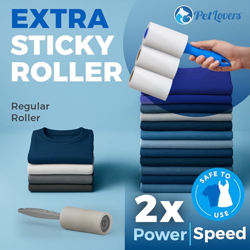 PetLovers Extra Sticky Lint Roller Ultimate Value Set 400 Sheets for Pet Hair Removal, Dog and Cat Lint Remover 4 Pack - size: 4 Pack