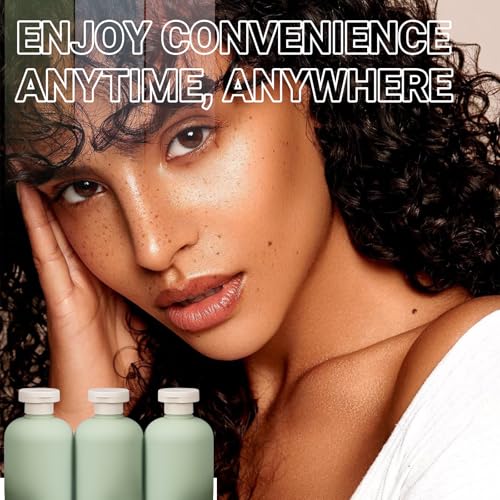 ASEVAT 6.7oz 4Pcs Green Plastic Refillable Travel Shampoo and Conditioner Bottles Plastic Refillable Travel Shampoo Bottles with Flip Cap Shampoo and Conditioner Dispenser - color: Green, size: 6.7oz
