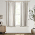 Living Room Black Out Curtains 63 Inch Long, Insulated Thermal Room Darkening Kitchen Drapes for 62 Inch Window Boho Linen Basement/Office/Dining Room/Kids (40"x63"x2 Panels)Blackout Pinch Pleated - color: Birch, size: 40"W x 63"L (Pack of 2)