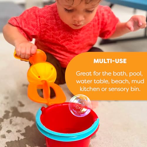 HABA Toddler Bath Toys: Bubble Bath Whisk for Sensory Play, Bubble Maker for Bathtub and Fun Beach and Water Toys for Toddlers, Yellow - style: Orange