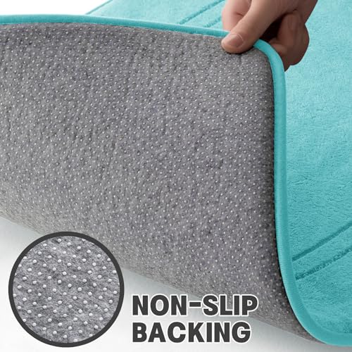 YIHOUSE Teal Memory Foam Bath Mat Set 5 Pieces - color: Teal, size: 5pieces