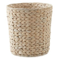 Casafield Water Hyacinth Waste Basket - Whitewash White, Woven Wicker Trash Can for Bathroom, Bedroom, Laundry Room, Home Office - color: Whitewash