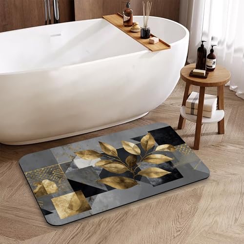 Modern Gray Bathroom Rugs Mat, Super Absorbent Quick Drying Floor Mat for Bathroom Entryway 17"x30" - color: Modern Gray