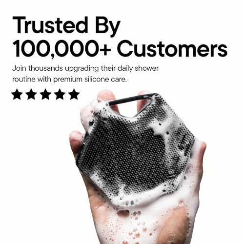 TOOLETRIES Silicone Body Scrubber 2.0, Loofah Alternative - Charcoal | Gentle exfoliating shower scrubber that's quick drying, hygienic and longer lasting than traditional loofahs. - color: Charcoal