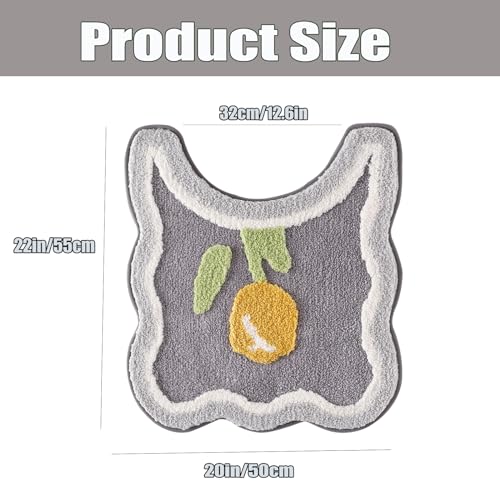 PTAEXCEL Toilet Rug U-Shaped, Floral Non-Slip Bath Mat Soft Plush Contour Bathroom Rug, Absorbent Microfiber Machine Washable for Toilet Base, 22 x 20 Inches Grey - color: Grey 22x20"