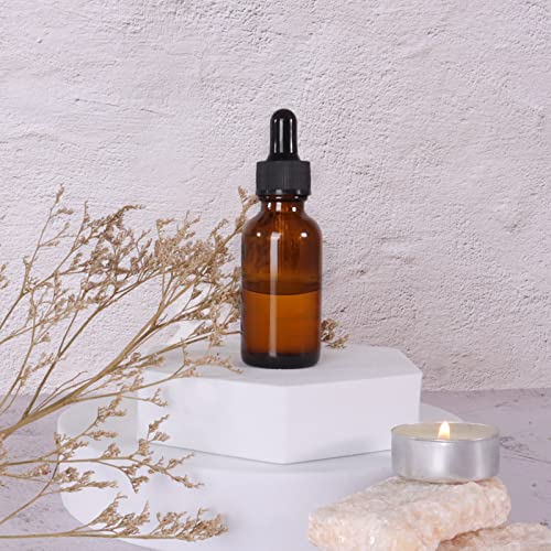 48 Pack 1oz Amber Glass Bottles with Glass Eye Droppers for Essential Oils, Perfumes & Lab Chemicals (Brush, Funnels, 2 Extra Droppers, 54 Pieces Labels & 30ml Measuring Cup Included) - color: Amber-48pack