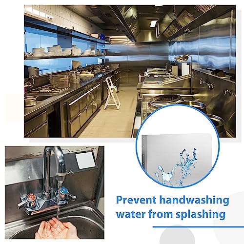 Therwen 2 Pcs Stainless Steel Side Splash Guard for Sink 26 x 20 Inch Wall Mount Guard with Screws Commercial Restaurant Hand Sink and Compartment Prep Sink Kitchen Sink Splash Protector Supply - size: 26 x 20 Inch