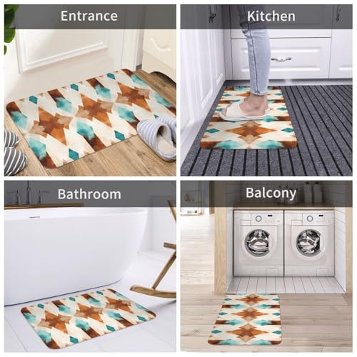 Bath Mat Cowhide Print Western Quick Dry Bathroom Rugs Non Slip Absorbent Shower Flannel Rug Floor Mat for Bathroom,Bathtub,Sink,Bedroom,16"X24" - color: Cay20