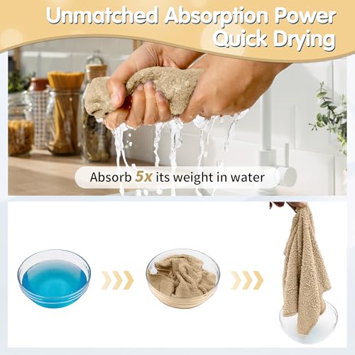 20 Pack Beige Microfiber Cleaning Cloth, Lint-Free Car Wash Towels, All-Purpose Absorbent Cleaning Rags for Housekeeping, Dust Cloth for Office, Mechanic, Automotive - color: Beige