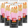 AROIC Acrylic Paint Brushes, 6 Packs/60 pcs Nylon Hair Paint Brush Set for All Purpose Oil Watercolor Painting Artist Professional Kits (Pink) - size: 60pcs-pink
