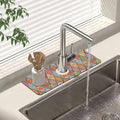 Faucet Mat Sink Splash Guard 15.5"X5.5" | Bohemian Textile Rug Texture Sink Splash Guard Drying Mat for Kitchen Bathroom Faucet Sinkmat 15.5"X5.5" - size: 15.5" x 5.5"