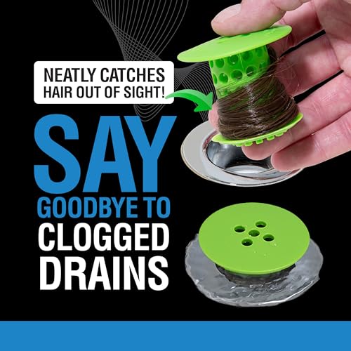 TubShroom Bathtub Drain Hair Catcher – In-Drain Tub Strainer & Clog Prevention Protector, Fits Standard 1.4”–1.75” Tub Drains, Easy Clean, Captures Human & Pet Hair out of Sight (Green) - color: Green
