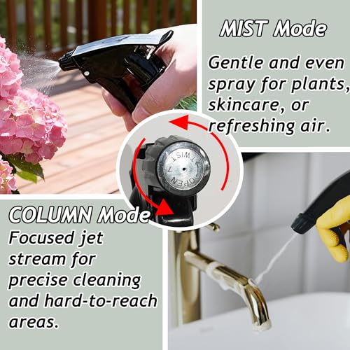 Glass Handheld Spray Bottle, 13.5oz Refillable Plant Mister Bottle 2 Pack, Water Spray Bottle with Adjustable Mist Nozzle for Outdoor Gardening, Indoor Flowers, Cleaning, Hair & Pets Care (Grey) - color: Gray