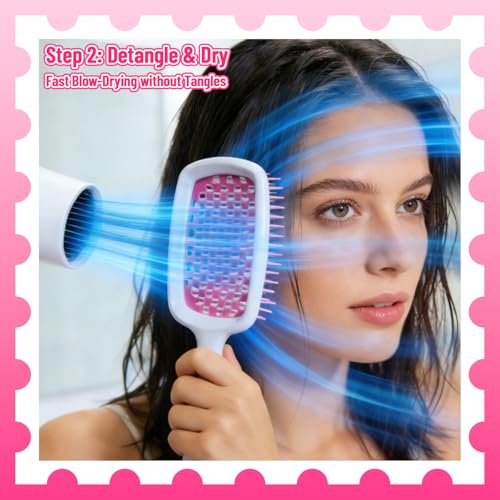 SIMPOR Hair Oil Applicator and Scalp Massager, 3 Pcs Wash Day Kit with Detangling Brush and Root Comb Applicator Bottle for Scalp Care, Deep Cleaning and Hair Dye