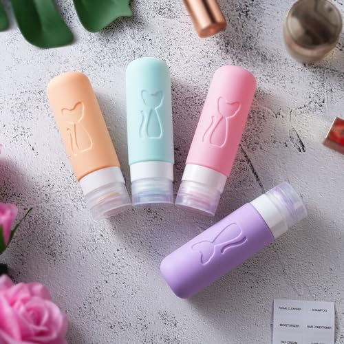 Zafit TSA Approved 3oz Leakproof Travel Bottles for Toiletries, Refillable Containers for Shampoo Conditioner Lotion Body Wash(Multicolored C) - color: Multicolored C