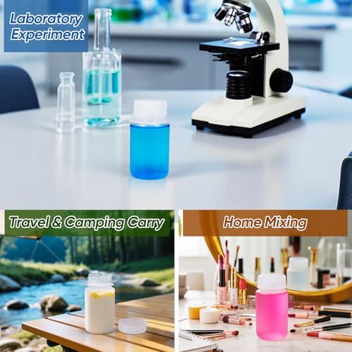 DEMORA 4 oz Small Plastic Bottles with Caps, Airtight Refillable Wide Mouth Travel Bottles for Toiletries, PP Food Grade Plastic Containers for Liquids Pill Sample Lab Reagent (Clear, 4 Pcs) - color: Clear, size: 4 oz