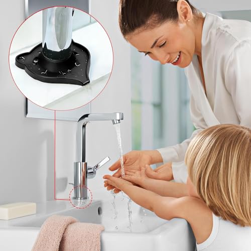 Compact Silicone Kitchen Sink Faucet Splash Proof Mat, Tap Water Diversion Splash Guard Drain Pad(Black,2PCS) - color: Blackx2