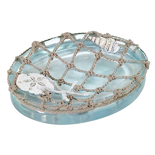 Avanti Linens - Soap Dish, Resin Countertop Soap Holder, Beach Inspired Bathroom Accessories (Seaglass Collection) - size: Soap Dish