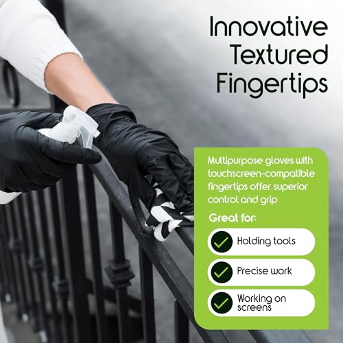 Inspire Black Nitrile Disposable Gloves | 4.5 Nitrile Disposable Safety Medical Cooking Cleaning Gloves - size: XX-Large, style: Black - Box of 100