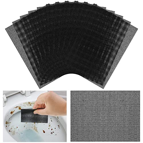 Skyley 12 Pack Flexible Scrubbing Screen Cleaning Mesh for Household 5.5 x 4 Inch Cleaner Toilet Hard Water Ring Remover Scouring Pad Abrasive Grit Cleaning Screen for Remove Carbon, Rust and Scale