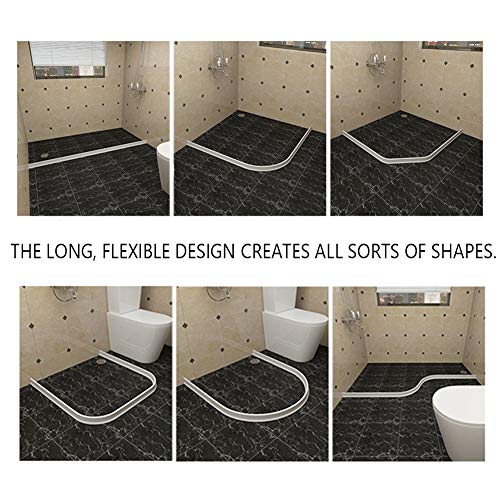 Duzzy 118 Inch Collapsible Shower Threshold Water Dam, Ideal for Wheelchair Accessible, Suitable for Accessibility ADA Handicap Showers - color: Completely Transparent, size: 118 Inch