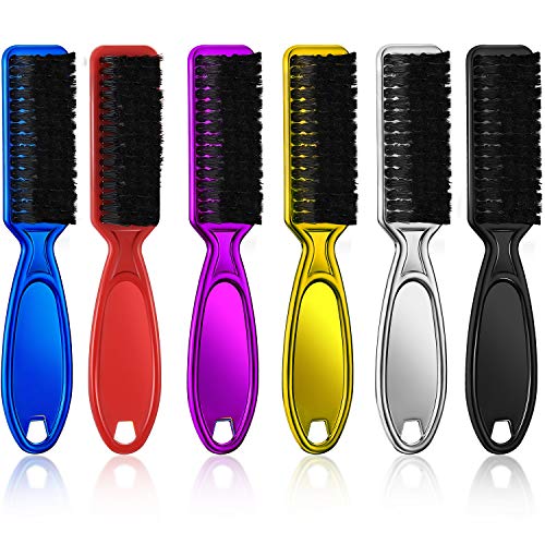 Patelai 6 Pcs Barber Clipper Cleaning Brush Set, Clipper Cleaning Brushes, Barber Accessory Nylon Trimmer Cleaner, Hair Fade Styling Tool, Duster, Manicure, Mini Lightweight(Vibrant Color Set)