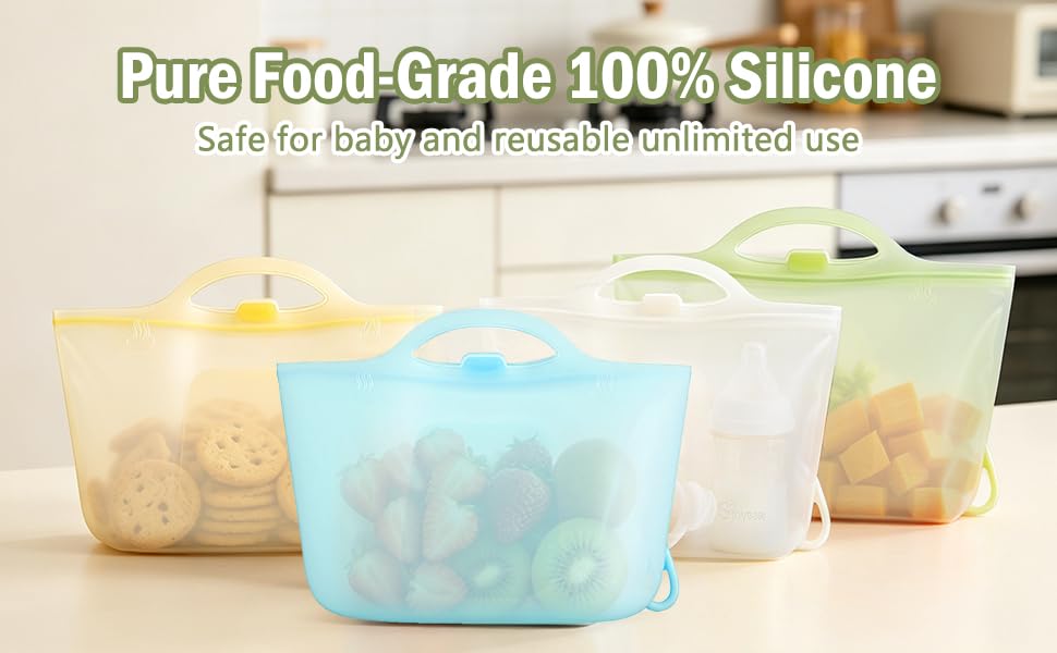 Silicone Travel Bottle Sterilizer Bags | Microwave Steam Sterilizer Bags for Baby Bottles, Breast Pump & Pacifiers, Reusable Steam Sterilizing Bags for Travel and Home Use (Clear Blue) - color: Clear Blue
