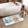 Cookie Winter Bath Mat, Water Absorbent Quick Dry Thin Bathroom Floor Mat, Rug for Bathroom Kitchen 17"x30" - color: Cookie Winter