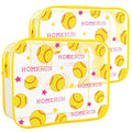 Clear Makeup Bags TSA Approved Toiletry Bag-2Pack，Clear TravelBags for Toiletries, Carry on Airport Airline Compliant Bag,Baseball - color: Yellow Baseball-2pcs