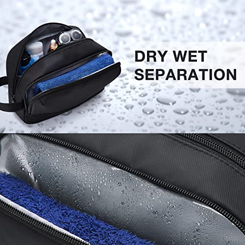 BAGSMART Travel Toiletry Bag for Men, Dopp Kit Water Resistant Shaving Bag for Toiletries Accessories, Black-Medium - color: Black, size: Medium