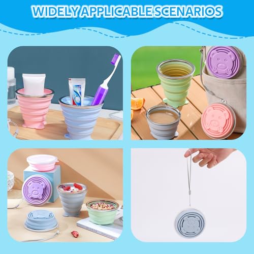 Toothbrush Travel Case, Travel Toothbrush Silicone Collapsible Toothbrush Cup, Travel Toothbrush Set Suitable for Business Camping Travel or Daily Use (Blue) - color: Blue