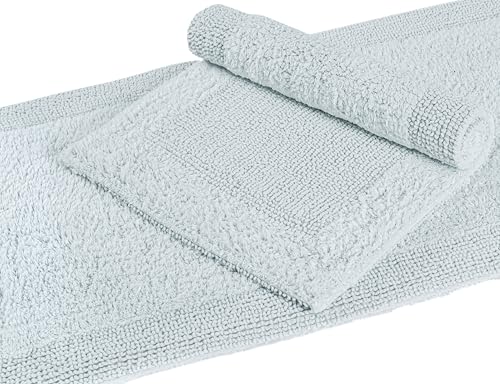Bedding Craft Bathroom Bath Mat Rug, 17x24, Silver Grey | 100% Cotton, Reversible, Water Absorbent, Machine Washable, Soft - color: Silver Grey, size: 1'5" x 2' (Rectangular)