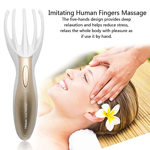 Electric Head Massager Neck Massage Octopus Scalp Stress Relax Spa Therapy Healing, Soft Resin Finger Gripper Claw Electronic Head Spa Vibration Scalp Massage Tool