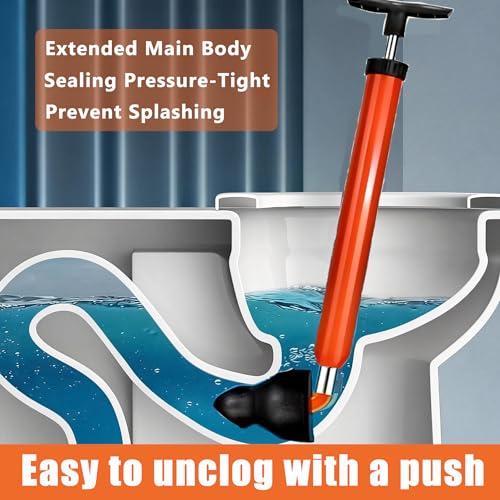 Upgraded Toilet Plunger,High Pressure Toilet Plunger,Powerful Air Drain Unclogger,Toilet Brush and Plunger Set,All Purpose Toilet unclogging Tool for Bathroom(Plunger Upgrade) - color: Plunger Upgrade