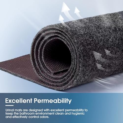 6Pcs Urinal Mats for Men Bathroom Commercial Floor Mats Pads for Mens Room Non Slip Splash Toilet Bulk Washable Disposable Large Color Grey 17Inch x 20.5Inch - size: 6