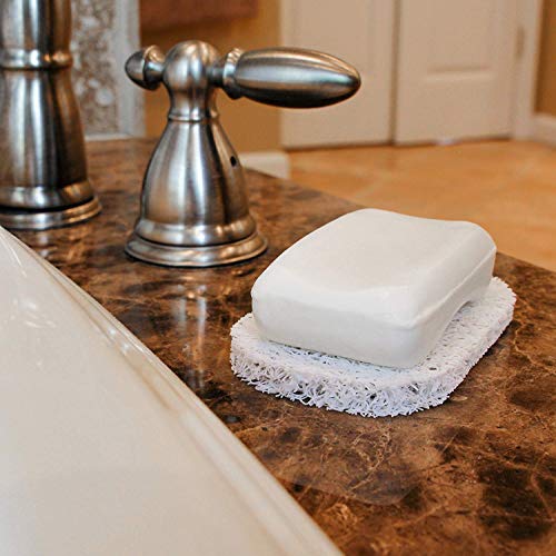 Bar Soap Dish Holder for Shower Bathroom Stainless Steel Rust Proof Self Draining with White Soap Saver Pad - color: White-rectangular 1p
