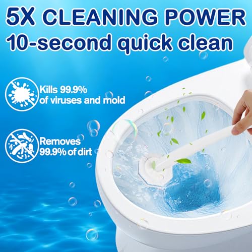 100 Count Toilet Bowl Wand Refill for Clorox - Upgrade Fiber Toilet Bowl Brush Compatible with Clorox Toilet Brush, Toilet Scrubber Refill with 5X Cleaning Power, Toilet Bowl Cleaners
