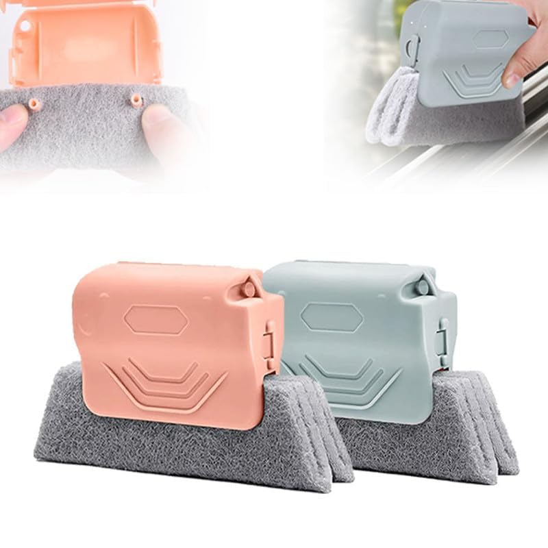 Magic Window Track Cleaner, 2025 New Groove Cleaning Brush Tools Set, Hand-held Window Track Cleaner Brushes Tools for Window lides Gaps Tile Lines Shutter Car Vents (Mix, 2PCS) - color: Mix, size: 2PCS