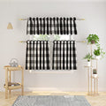 3 Pc Cotton Classic Country Farmhouse Kitchen Window Curtain -Black & White Buffalo Check Tier & Valance Set, 54" x 18" / 27" x 36" - color: Plaids Black&white, size: 27"W x 36"L (Pack of 3)