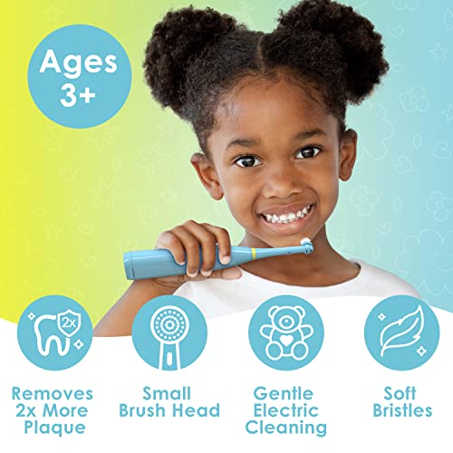 Brusheez Kids’ Electric Toothbrush Set - Safe & Effective for Ages 3+ - Parent Tested & Approved with Gentle Bristles, 2 Brush Heads, Rinse Cup, 2-Minute Timer, & Storage Base (Ollie the Elephant) - color: Ollie the Elephant