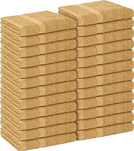 Utopia Towels, Salon Towel, Pack of 24, Not Bleach Proof, 16 by 27 Inches, Highly Absorbent Cotton Towels for Hand, Gym, Beauty, Spa, and Home Hair Care, Beige - color: Beige, size: 24 Pack